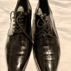 Authentic Eel Skin Versace Black Dress Shoes Men's 39.5 EU / US 6.5-7
